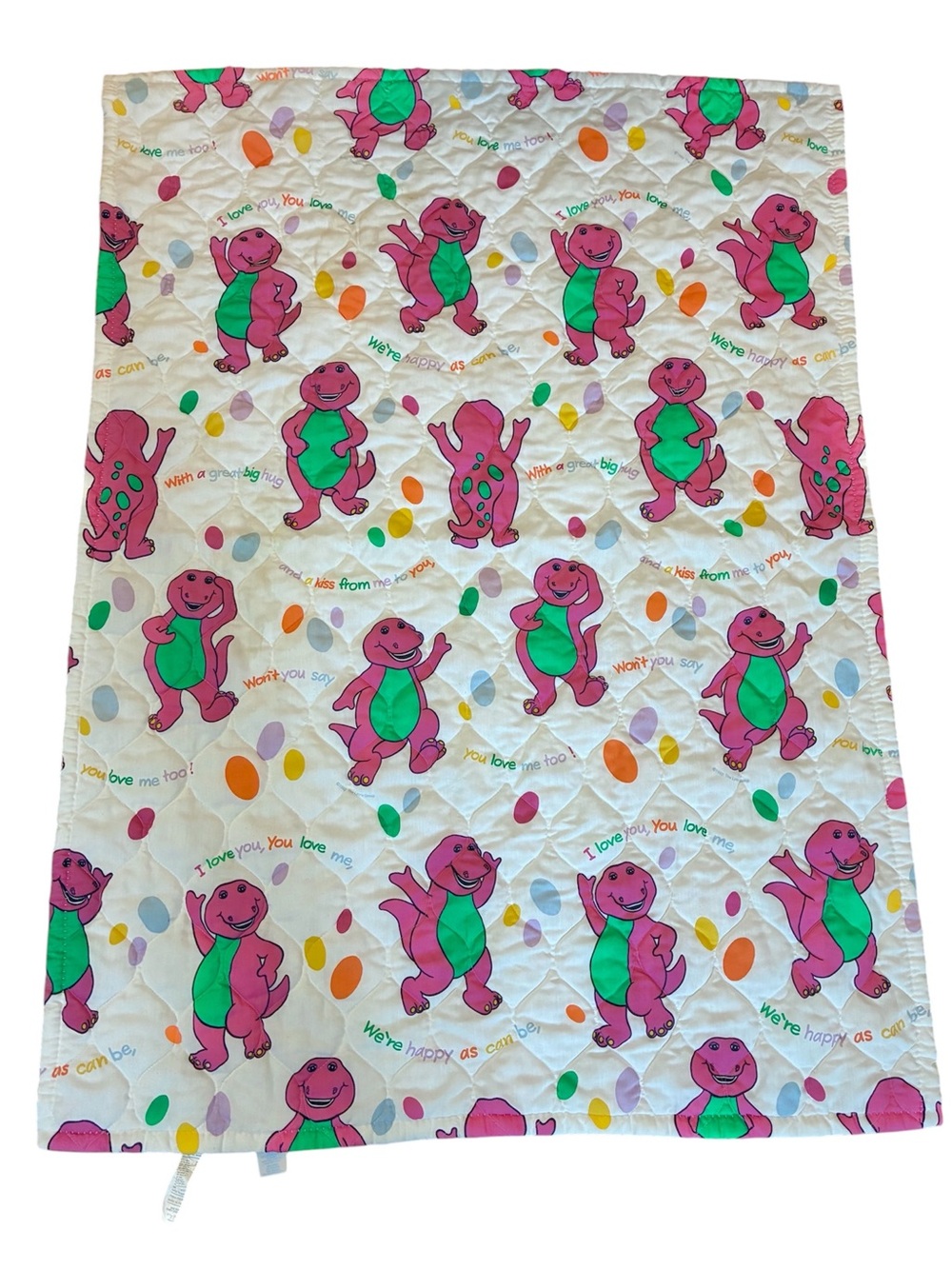Vintage Barney Dinosaur Dream Baby Crib Blanket Y2K I Love You  54” X 41”